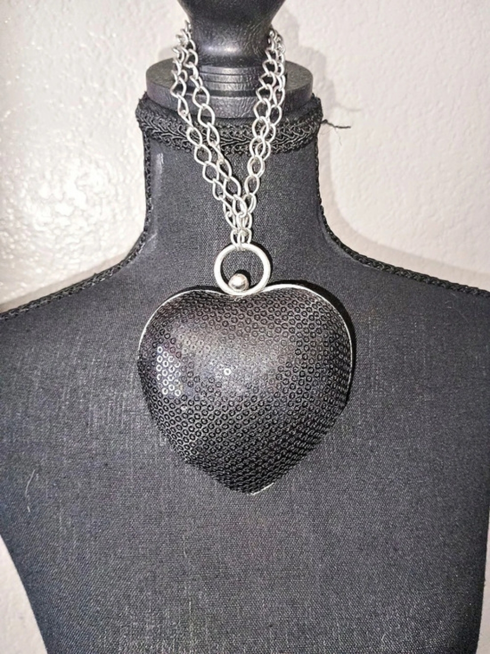Black & Silver Heart Clutch Purse